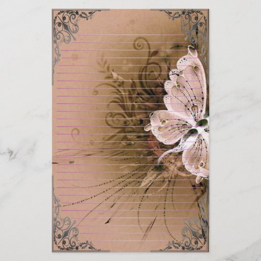 Papeterie Art merveilleux de pixel de papillons (Devant)