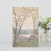 Papeterie Art Nouveau Fleur Floral Iris Magnolia Stations (Debout devant)