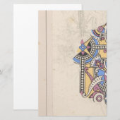 Papeterie Art nouveau textile abstrait Christopher dresser (Devant / Derrière)