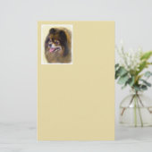 Papeterie Art original de chien de peinture noire et (Debout devant)