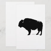 Papeterie Art Pop Bison Buffle Noir & Blanc (Devant / Derrière)