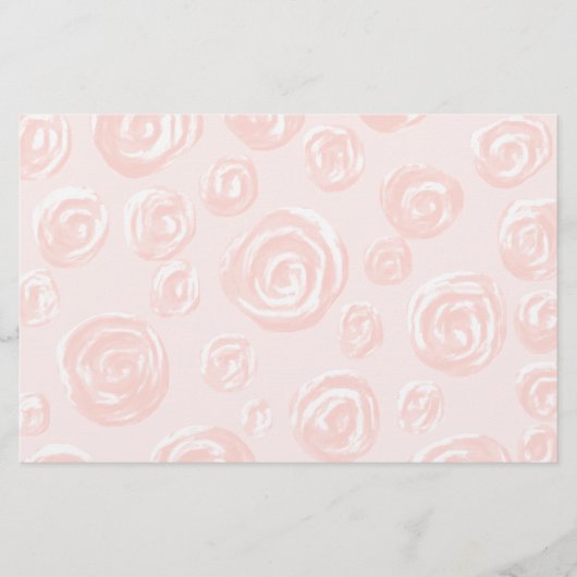 Papeterie Assez doucement modèle de rose de rose (Devant)
