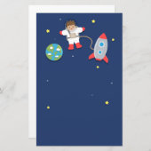 Papeterie Astronaute, bateau de Rocket, espace (Devant / Derrière)