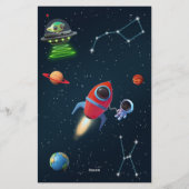 Papeterie Astronaute de la fusée spatiale de la lune OVNI Al (Dos)