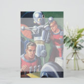 Papeterie Astronautes vintages de la science-fiction fixant (Debout devant)