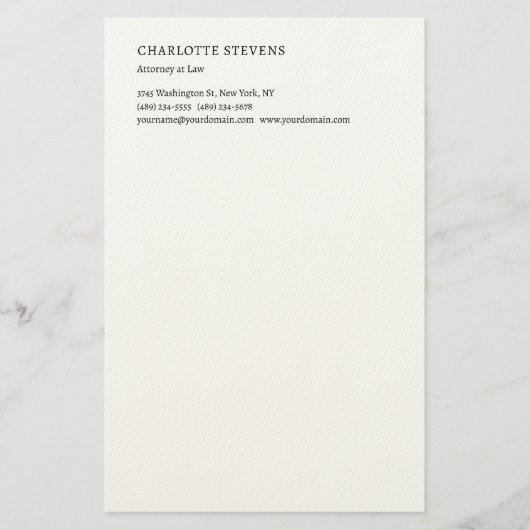 Papeterie Attorney at Law Trendy Minimalist Elegant Simple (Devant)