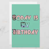 Papeterie Aujourd'hui est mon art d'anniversaire (Devant / Derrière)