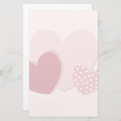 Papeterie Autocollant de papier de coeurs roses (Devant / Derrière)