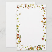 Papeterie AUTOMNE / FEUILLES D'AUTOMNE, Blanc (Devant / Derrière)