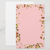 Papeterie AUTOMNE / FEUILLES D'AUTOMNE, Rose (Devant / Derrière)