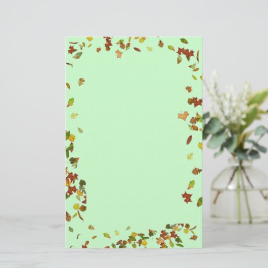 Papeterie AUTOMNE / FEUILLES D'AUTOMNE, Vert (Debout devant)