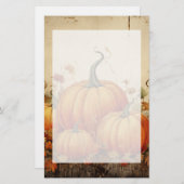 Papeterie Automne Rustique Orange Citrouille (Devant / Derrière)