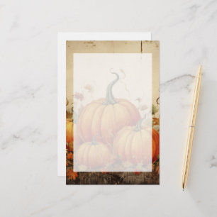 Papeterie Automne Rustique Orange Citrouille