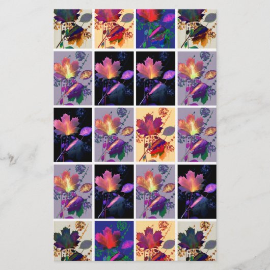 Papeterie Autumn Leaves Rustic Patchwork (Devant)