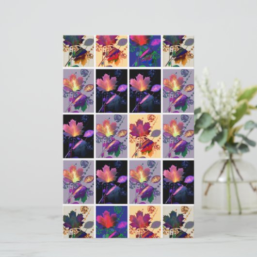 Papeterie Autumn Leaves Rustic Patchwork (Debout devant)