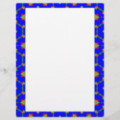 Papeterie avec Bleu Août Bordure (Devant)