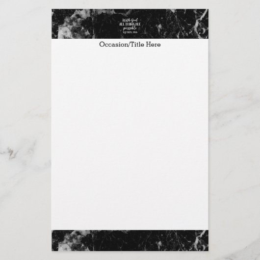 Papeterie Avec Dieu toutes les choses sont bible chrétienne (Devant)