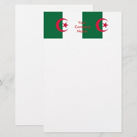 Papeterie avec Drapeau d'Algérie (Devant / Derrière)