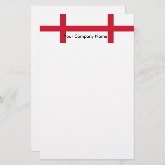 Papeterie avec Drapeau d'Angleterre (Devant / Derrière)