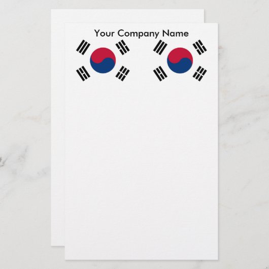Papeterie avec Drapeau de Corée du Sud (Devant / Derrière)