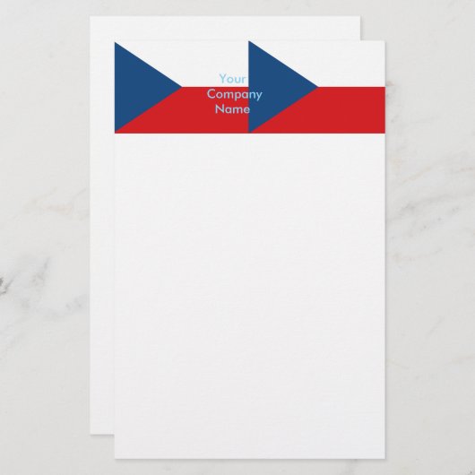 Papeterie avec Drapeau de Czechia (Devant / Derrière)