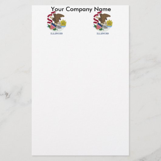 Papeterie avec Drapeau de l'Illinois (Devant)