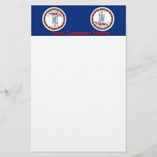 Papeterie avec Drapeau de Virginie (Devant)