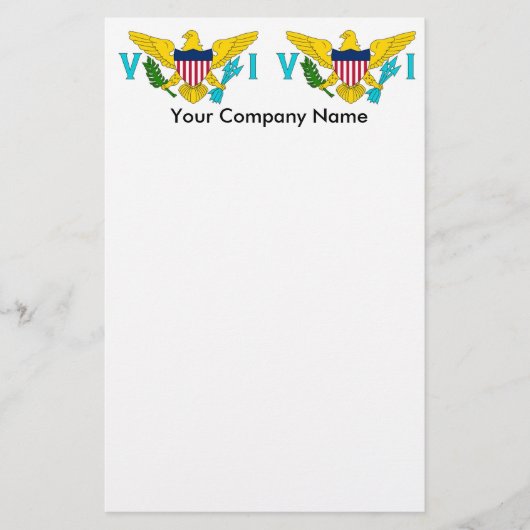 Papeterie avec Drapeau des Îles Vierges, U.S.A. (Devant)