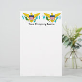 Papeterie avec Drapeau des Îles Vierges, U.S.A. (Debout devant)