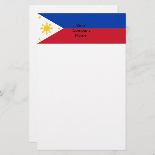 Papeterie avec drapeau des Philippines (Devant / Derrière)