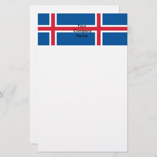 Papeterie avec Drapeau d'Islande (Devant / Derrière)