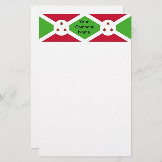 Papeterie avec Drapeau du Burundi (Devant / Derrière)