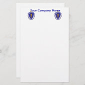 Papeterie avec Drapeau du Massachuttes (Devant / Derrière)