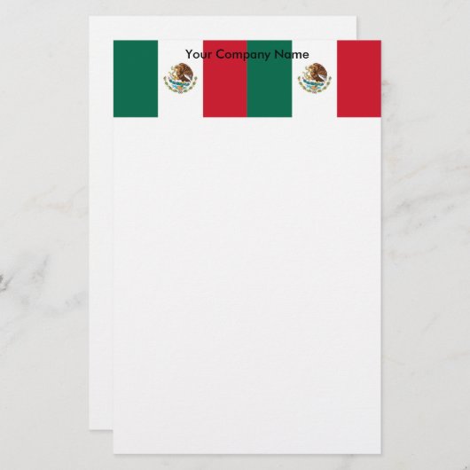 Papeterie avec Drapeau du Mexique (Devant / Derrière)