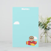 Papeterie Aventure mignonne d'avion de garçon d'aviateur (Debout devant)