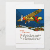 Papeterie Avion de Noël Vintage (Devant / Derrière)