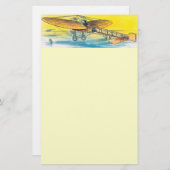 Papeterie Avion vintage stationnaire (Devant / Derrière)