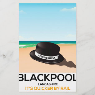 Papeterie Avis de train de voyage casquette Blackpool "baise