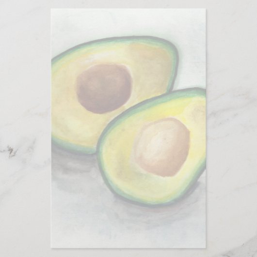 Papeterie Avocado en aquarelle (Devant)