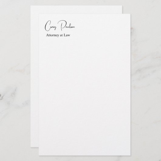 Papeterie Avocat à la mode Unique Spécial (Devant / Derrière)