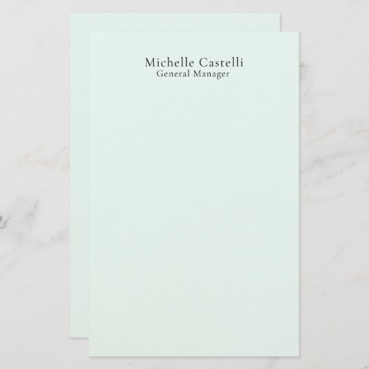 Papeterie Azure Blue Professional Unique Classical Simple (Devant / Derrière)