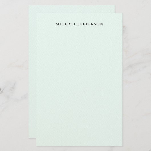 Papeterie Azure Blue Simple Plain Minimalist Elegant Modern (Devant / Derrière)