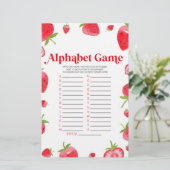 Papeterie Baby shower Alphabet de fraises Berry (Debout devant)