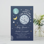 Papeterie Baby shower budgétaire Invitation de la planète sp (Debout devant)