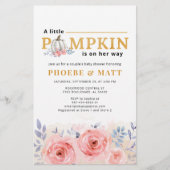 Papeterie Baby shower citrouille Aquarelle Lilac Rose (Devant)