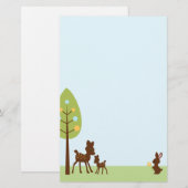 Papeterie Baby shower d'animaux de région boisée (Devant / Derrière)
