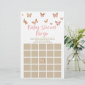 Papeterie Baby shower de Bingo à thème rose papillon Jeu (Debout devant)