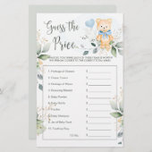 Papeterie Baby shower Devinez le prix jeu Teddy Bear (Devant / Derrière)