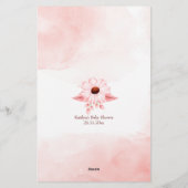 Papeterie Baby shower jeu de prédiction rose pour une petite (Dos)