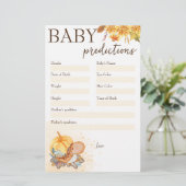 Papeterie Baby shower prédiction jeu petit citrouille (Debout devant)